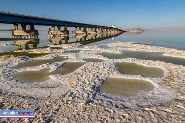 پل دریاچه ارومیه Urmia lake salt